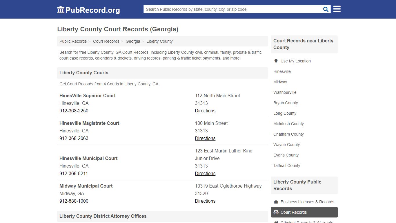 Free Liberty County Court Records (Georgia Court Records)